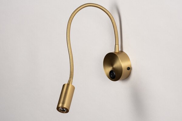 Nástěnné designové LED svítidlo s vypínačem Fibie Gold (LMD)