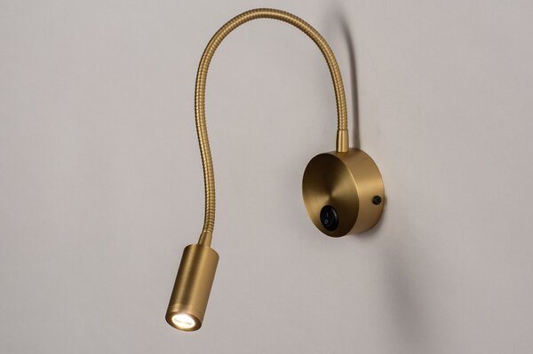 Nástěnné designové LED svítidlo s vypínačem Fibie Gold (LMD)
