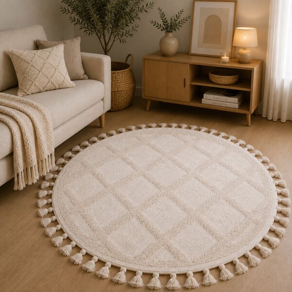 Koberec BERBER 6803 sloní kost kruh