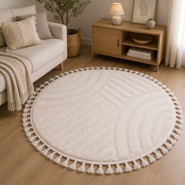 Koberec BERBER 9754 sloní kost kruh