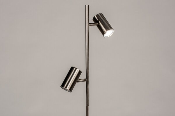 Stojací LED lampa se stmívačem Carol Silver Duo (LMD)