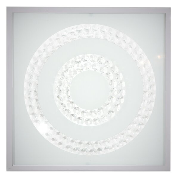 CLX LED nástěnné / stropní osvětlení ALBA, 16W, studená bílá, 29x29, hranaté, kruhy, satinované 10-60693