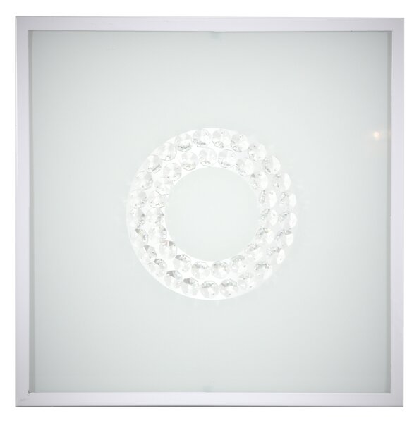CLX LED nástěnné / stropní osvětlení ALBA, 16W, studená bílá, 29x29, hranaté, malý kruh, bílé 10-60655