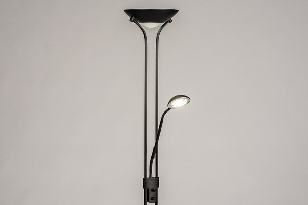 Stojací LED lampa se stmívačem Garcia Black (LMD)