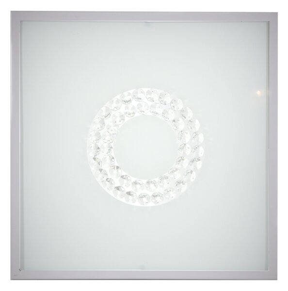 CLX LED nástěnné / stropní osvětlení ALBA, 16W, denní bílá, 29x29, hranaté, malý kruh, satinované 10-64509