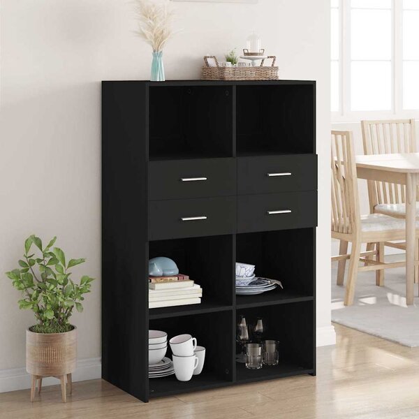Skříň highboard černá 80 x 42,5 x 124 cm kompozitní dřevo 3281386