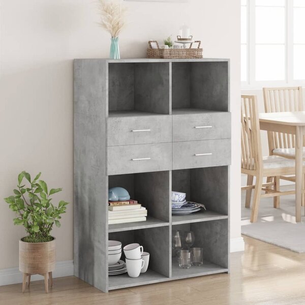 Skříň highboard betonově šedá 80x42,5x124 cm kompozitní dřevo 3281388