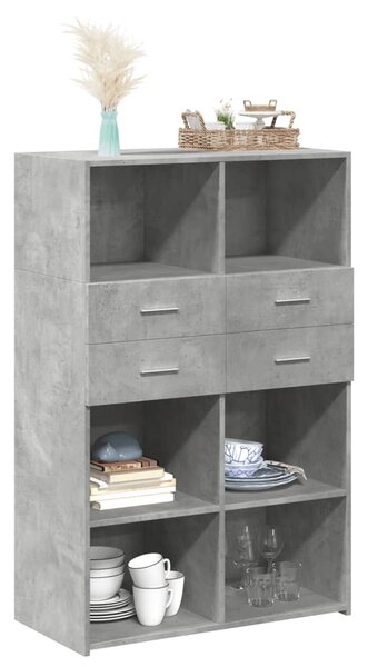 Skříň highboard betonově šedá 80x42,5x124 cm kompozitní dřevo 3281388