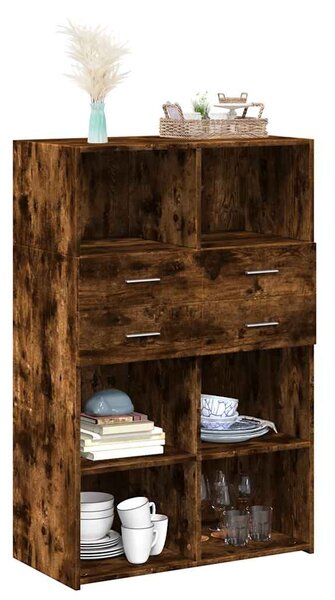 Skříň highboard kouřový dub 80 x 42,5 x 124 cm kompozitní dřevo 3281389