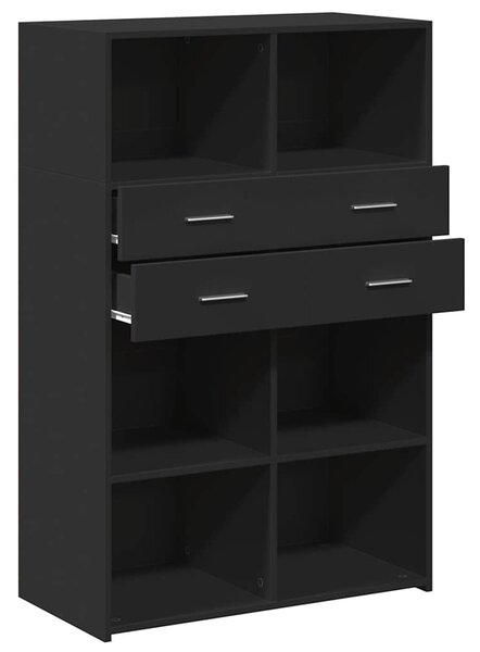 Skříň highboard černá 80 x 42,5 x 124 cm kompozitní dřevo 3281386