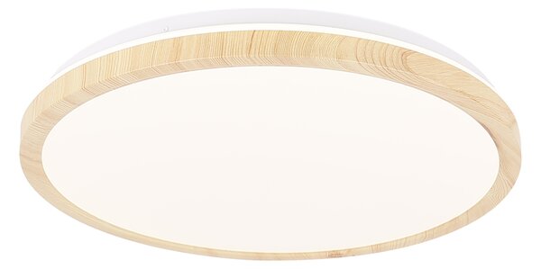 CLX Stropní přisazené dřevěné LED osvětlení NOCERA INFERIORE, 18W, denní bílá, 29cm, kulaté 13-75109