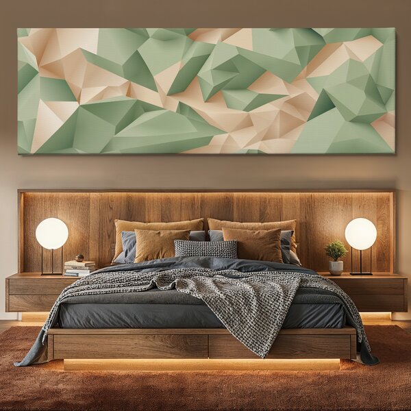 Obraz na plátně - Geometrické záhyby FeelHappy.cz Velikost obrazu (šířka x výška): 60 x 20 cm