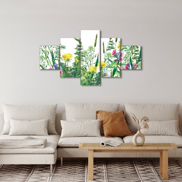Obraz - Malované luční kvítí (125x70 cm)