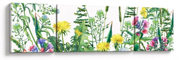 Obraz - Malované luční kvítí (170x50 cm)
