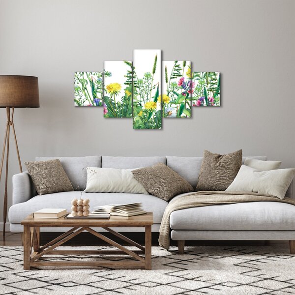 Obraz - Malované luční kvítí (125x70 cm)