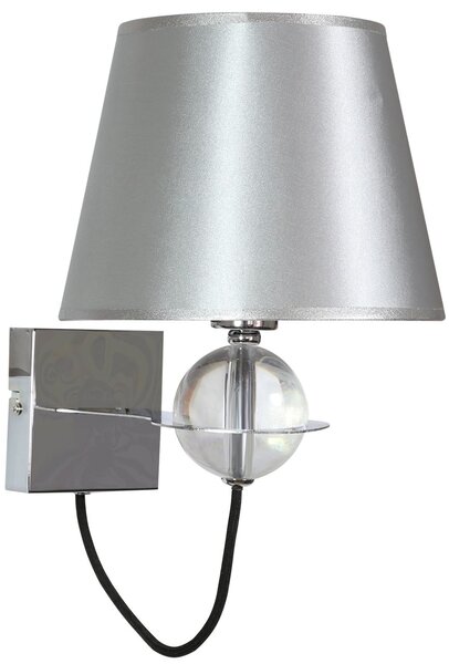 CLX Nástěnná moderní lampa SALAMANCA, 1xE14, 40W, stříbrná 21-29522