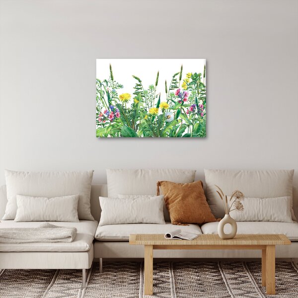 Obraz - Malované luční kvítí (70x50 cm)