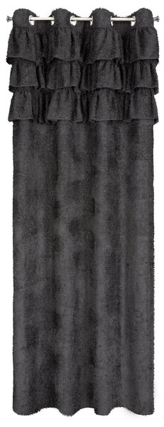 ZÁVĚS NA KROUŽCÍCH AGIS 2 140X250 CM ČERNÁ