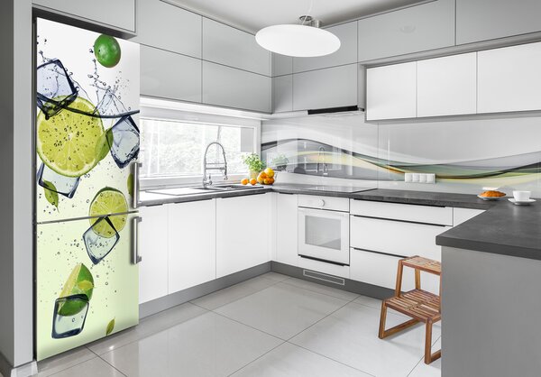 Nálepka na ledničku fototapeta Limetky a led FridgeStick-70x190-f-49688565
