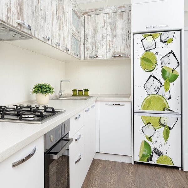 Nálepka na ledničku fototapeta Limetka a led FridgeStick-70x190-f-50150130