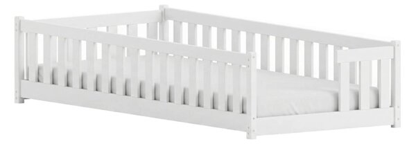 Dětská Montessori postel z masivu borovice VILÉM - 160x80 cm - BÍLÁ