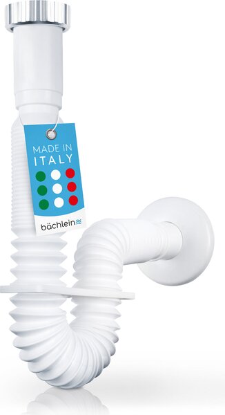 Ohebná odtoková hadice Bächlein pro umyvadlo - G 1 1/4" x 32 mm, s možností prodloužení od 320-800 mm, individuálně nastavitelný sifon