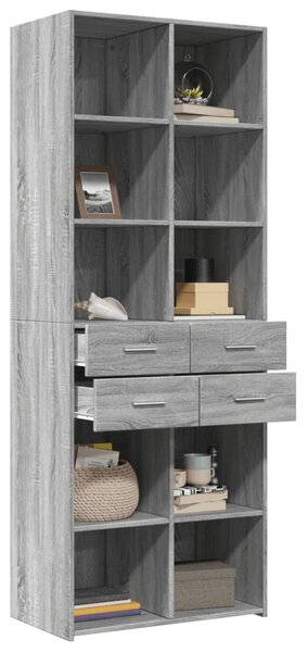 Skříň highboard šedá sonoma 70 x 42,5 x 185 cm kompozitní dřevo 3281467