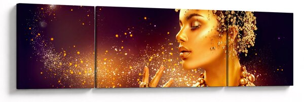 Obraz - Zlatý makeup (170x50 cm)