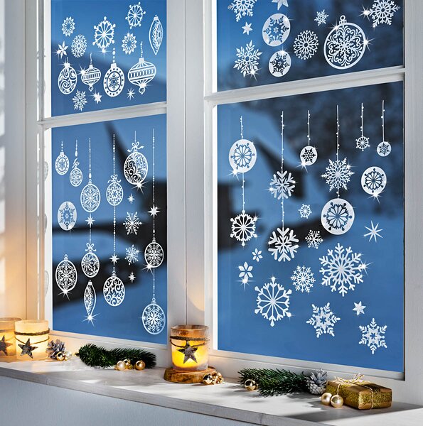 Weltbild Samolepky na okno Bílé Vánoce, 70dílná sada
