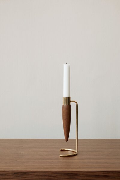 Audo Copenhagen Svícen Umanoff Polished Brass/Walnut MN188