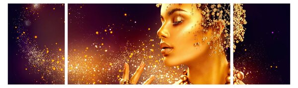 Obraz - Zlatý makeup (170x50 cm)