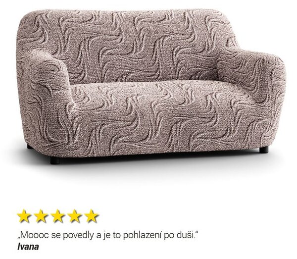 Bielastické potahy BRILLANTE hnědé rohová sedačka (š. 350 - 530 cm)