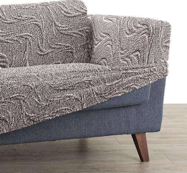 Bielastické potahy BRILLANTE hnědé rohová sedačka (š. 350 - 530 cm)