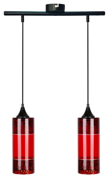 CLX Moderní závěsné osvětlení nad jídelní stůl EMPOLI, 2xE27, 60W, černočervené 32-78612