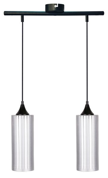 CLX Závěsné moderní osvětlení nad jídelní stůl LEGNANO, 2xE27, 60W, černostříbrné 32-78629
