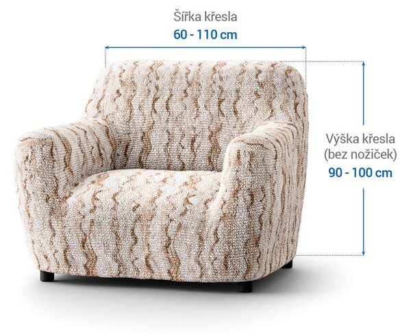 Bielastické potahy OCEANO NOVÉ béžové křeslo (š. 60 - 110 cm)
