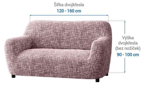 Bielastické potahy GRAFITI NOVÉ kaštanově hnědé dvojkřeslo (š. 120 - 160 cm)