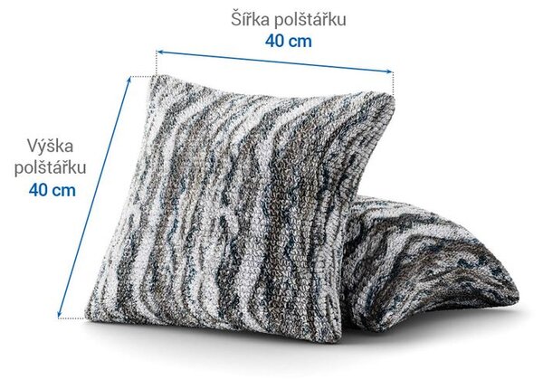 Bielastické potahy OCEANO NOVÉ šedo-modré povlaky na polštářky 2 ks (40 x 40 cm)
