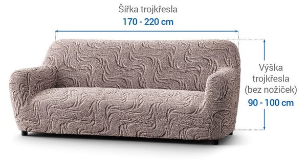 Bielastické potahy BRILLANTE hnědé trojkřeslo (š. 170 - 220 cm)