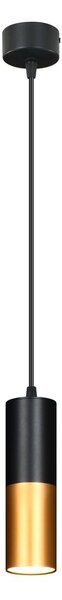 CLX Závěsné moderní osvětlení EMILIA-ROMAGNA, 1xGU10, 15W, 30x5,8cm, černozlaté 31-77677