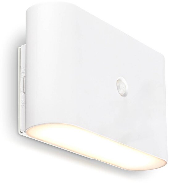 Briloner LED akumulátorové nástěnné světlo Chat, bílé, 16 cm, plast, senzor, Bílá / opál, Obývací pokoj / jídelna, Plast, Moderní, Nástěnné svítidlo
