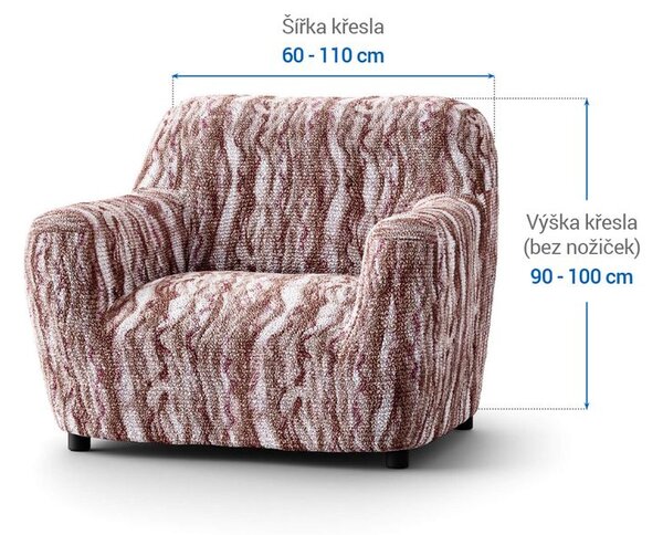 Bielastické potahy OCEANO NOVÉ hnědo-vínové křeslo (š. 60 - 110 cm)