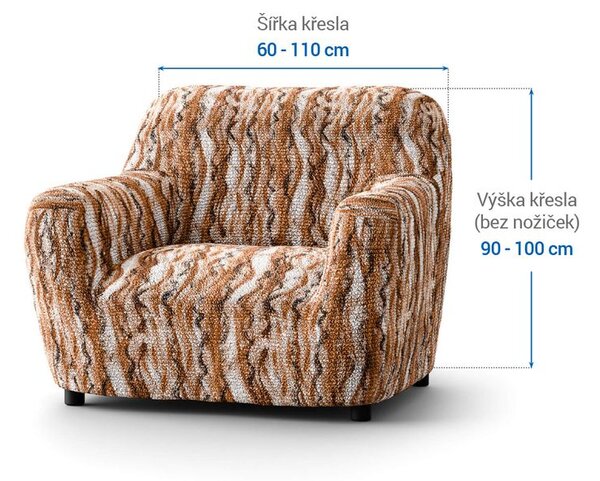 Bielastické potahy OCEANO NOVÉ cihlové křeslo (š. 60 - 110 cm)