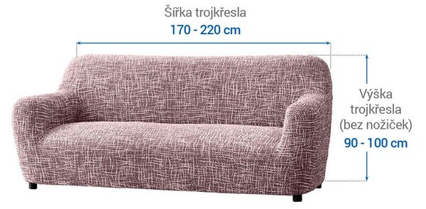 Bielastické potahy GRAFITI NOVÉ kaštanově hnědé trojkřeslo (š. 170 - 220 cm)