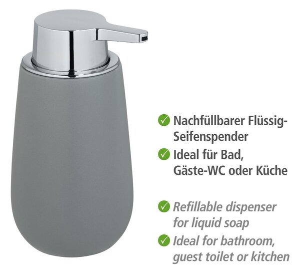 Šedý keramický dávkovač mýdla 320 ml Badi – Wenko