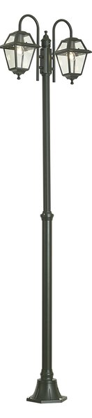 Klasická venkovní lucerna tmavě zelená 235 cm 2-světla IP44 - Berta