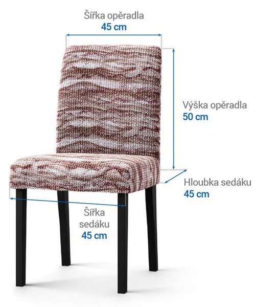 Bielastické potahy OCEANO NOVÉ hnědo-vínové židle s opěradlem 2 ks (45 x 45 x 50 cm)