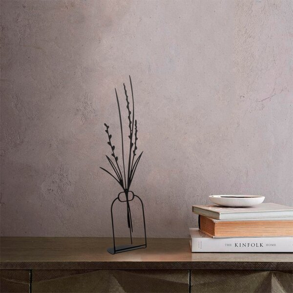 Hanah Home Kovová dekorace Flowerpot III 44 cm černá