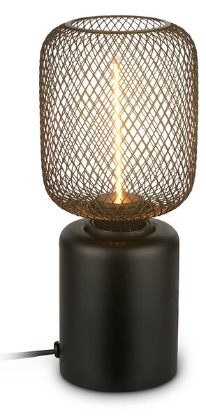 Briloner Stolní lampa Rist, černá, výška 22 cm, kov, Černá, Obývací pokoj / jídelna, kov, Moderní
