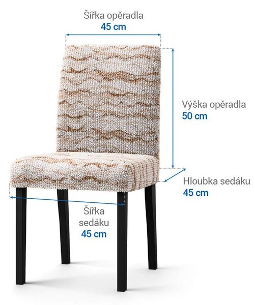 Bielastické potahy OCEANO NOVÉ béžové židle s opěradlem 2 ks (45 x 45 x 50 cm)